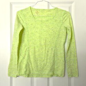 Talbots Yellow Green Long Sleeve Athletic T Shirt